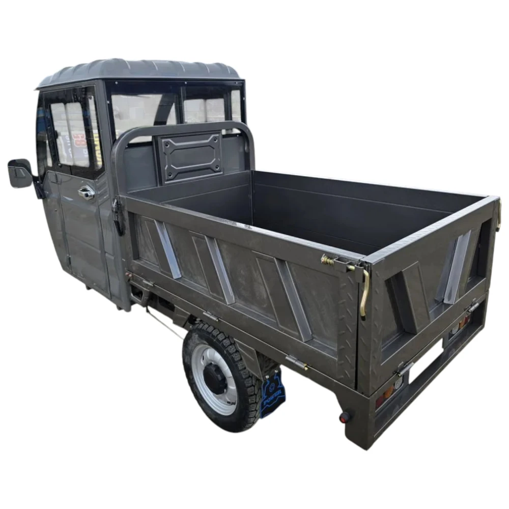Грузовой электротрицикл Yasmand Гидравлика С900 Кабина Гибрид 60V32Ah Серый 12